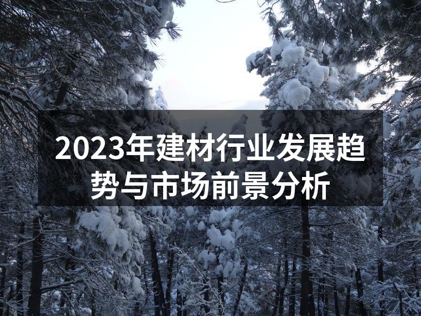 2023年建材行业发展趋势与市场前景分析